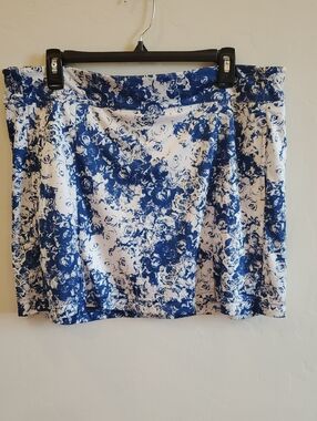 Grand Slam White and Blue Floral Skort Skirt